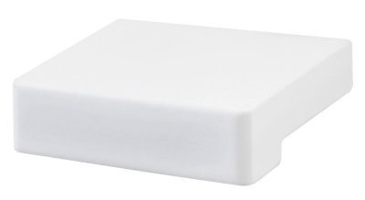 KNOP ""MOKA"" 16MM ALU/WIT 32x30x10mm
