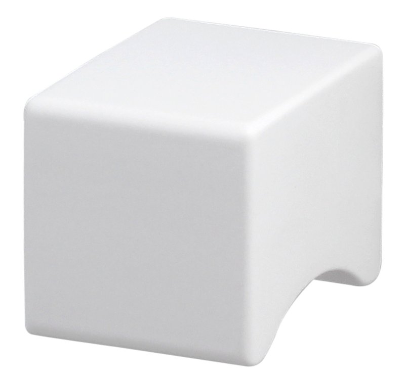 KNOP VIERKANT ALU/ WIT 19x19 H=26MM
