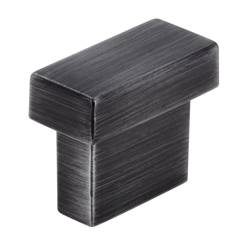 KNOP RECHTHOEK IJZER GEBORSTELD EFFECT CC 16 MM