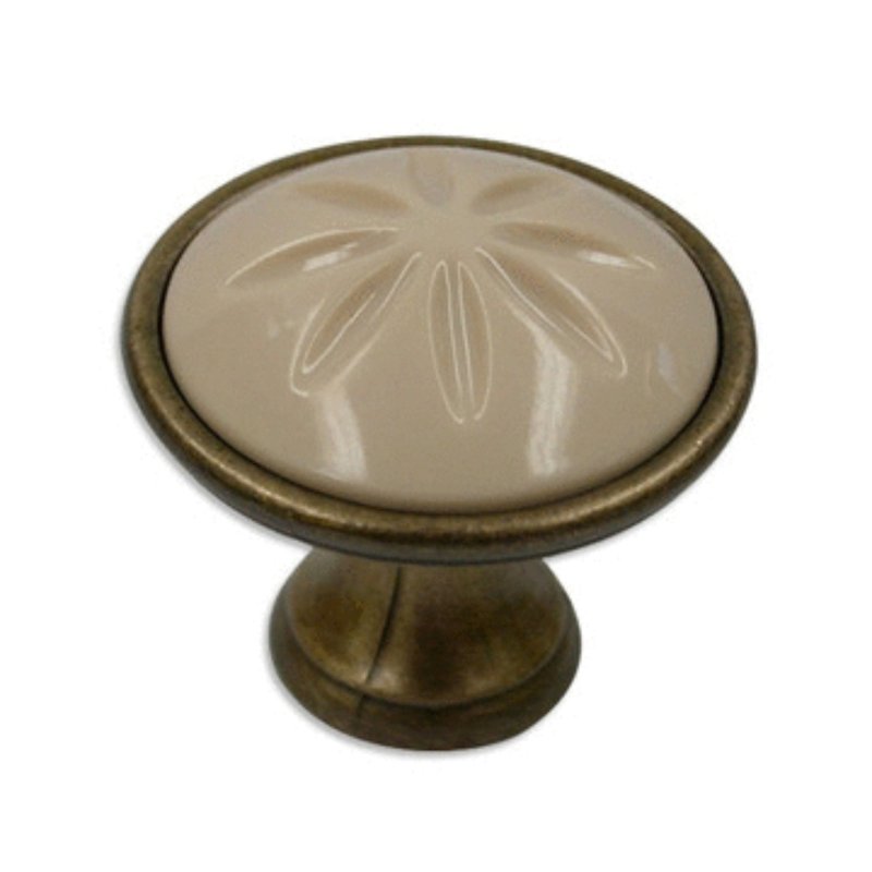KNOP ø34MM ANTIEK BRONS/BEIGE
