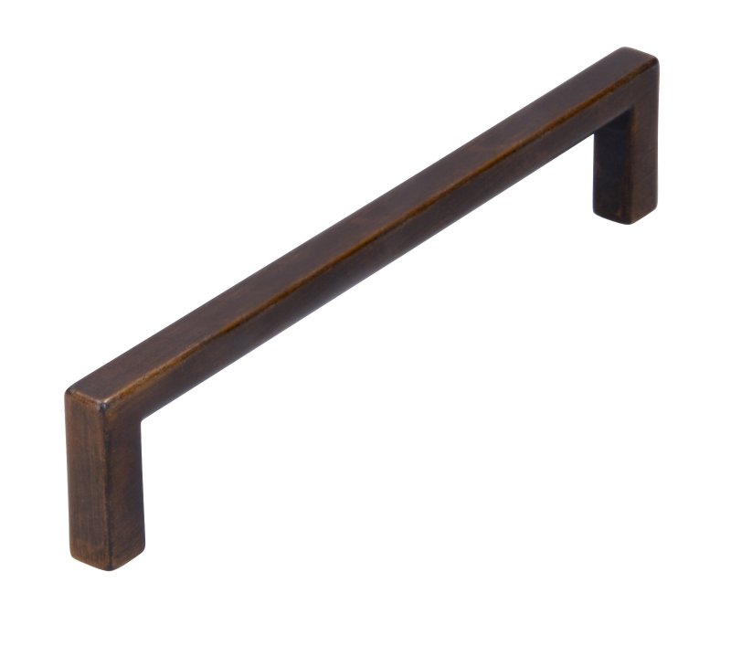 GREEP VIERKANT ZMC ANTIEK MESSING GEBORSTELD CC 128 MM