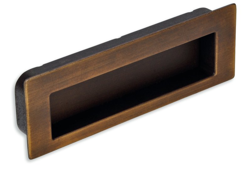 INKAPSCHELP RECHTHOEKIG ANTIEK MESSING GEBORSTELD 112x38x13