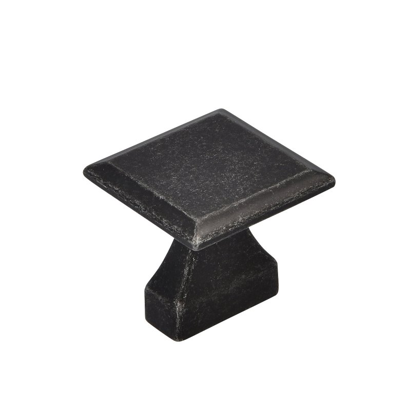 KNOP VIERKANT ZMC 32 MM MAT IJZER-KLEUR CC 16 MM