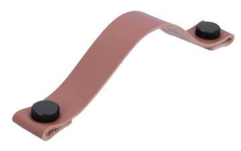 LEDER GREEP BRUIN/ZWART KNOP