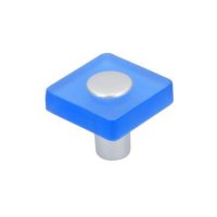 KNOP LICHT BLAUW/KUNSTSTOF ALU KLEUR KNOP LICHT BLAUW/KUNSTSTOF ALU KLEUR