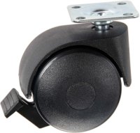 DUBBELWIEL POLYAMIDE 50MM OP PLAAT MET REM DUBBELWIEL POLYAMIDE 50MM OP PLAAT MET REM