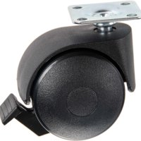 DUBBELWIEL POLYAMIDE 50MM OP PLAAT MET REM DUBBELWIEL POLYAMIDE 50MM OP PLAAT MET REM