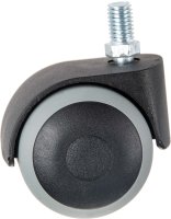 DUBBELWIEL 50MM TPE OP DRAAISTIFT M10X15MM DUBBELWIEL 50MM TPE OP DRAAISTIFT M10X15MM