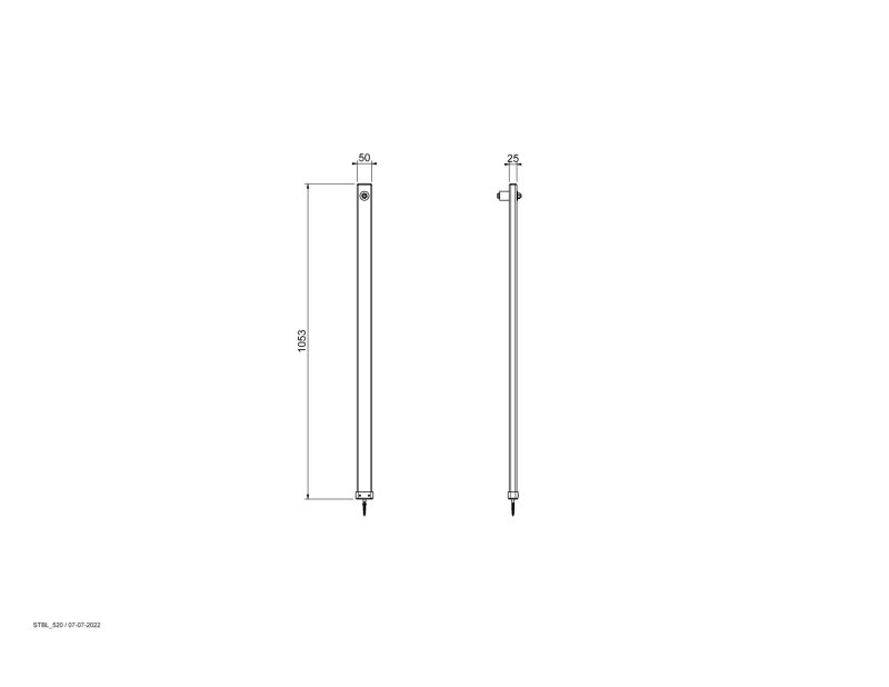 GARDENTOP ondersteuning paal gegalvaniseerd staal