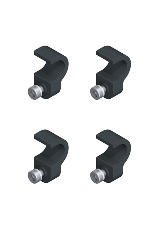 NEW RONDO plexiglas fixatie 4 st - ALU 7016 MAT TEXTUUR