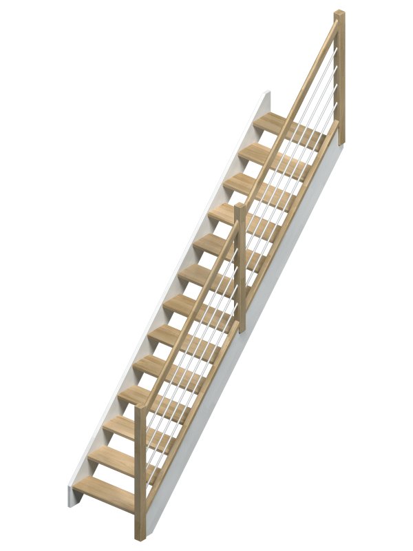 HELSINKI eik recht leuning buizen alu RAL 9010 13 treden