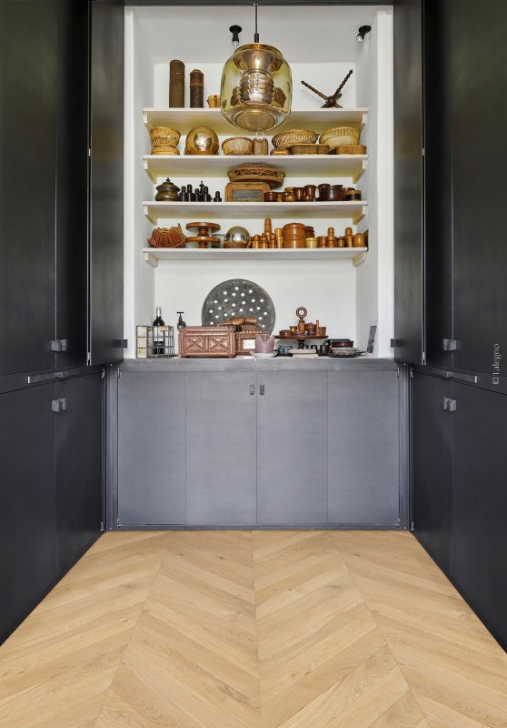 Lalegno ANTIQ14-CLASSIC-90-BRESCIA-HP-Bsandblasted - smoked - natural lacquer 660 x 90 x 14/3