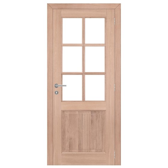 Portixx - deur forte eik m02 met glas (90/50) - hardhout (2015) - b:830 (3 sch.) (D00030080)