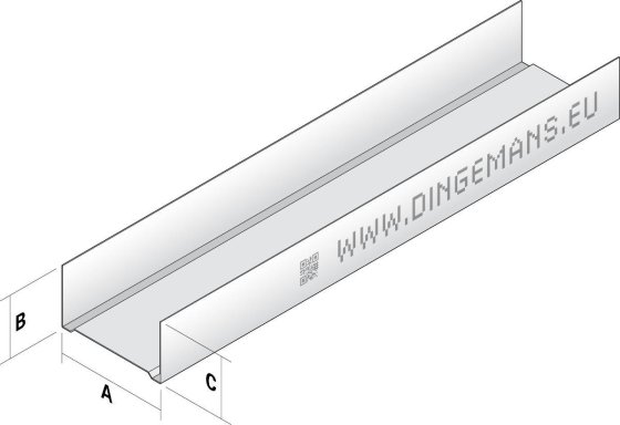 METALSTUD 75 mm HORIZONTAAL 4,00 m UW 75/40/0.6 mm