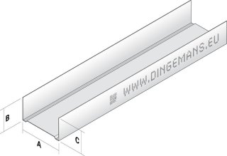 METALSTUD 75 mm HORIZONTAAL 4,00 m UW 75/40/0.6 mm
