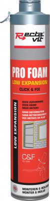 Rectavit Polyurethaanschuimen Pro pro foam low expansion  click & fix 800 ml