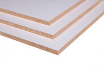 MDF 18  2440x1220 mm melamine wit Op uitloop !