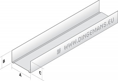 METALSTUD 100 mm HORIZONTAAL 4,00 m UW 100/40/0.6