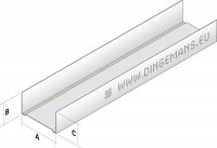 METALSTUD 100 mm HORIZONTAAL 4,00 m UW 100/40/0.6