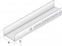 METALSTUD 50 mm HORIZONTAAL 4,00 m UW 50/40/0.6 mm