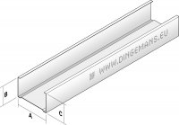 METALSTUD 100 mm VERTICAAL 2,60 m CW 100/50/0.6 mm