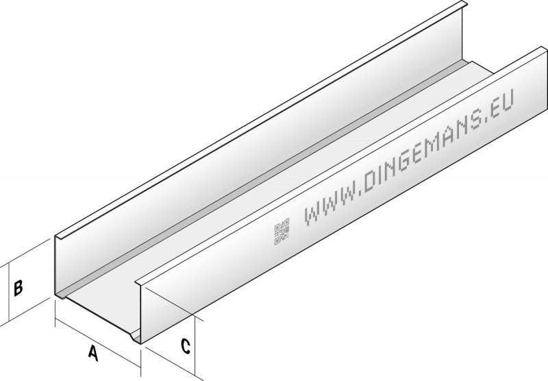 METALSTUD 70 mm VERTIKAAL 3,00 m CW 70/50/0.6mm