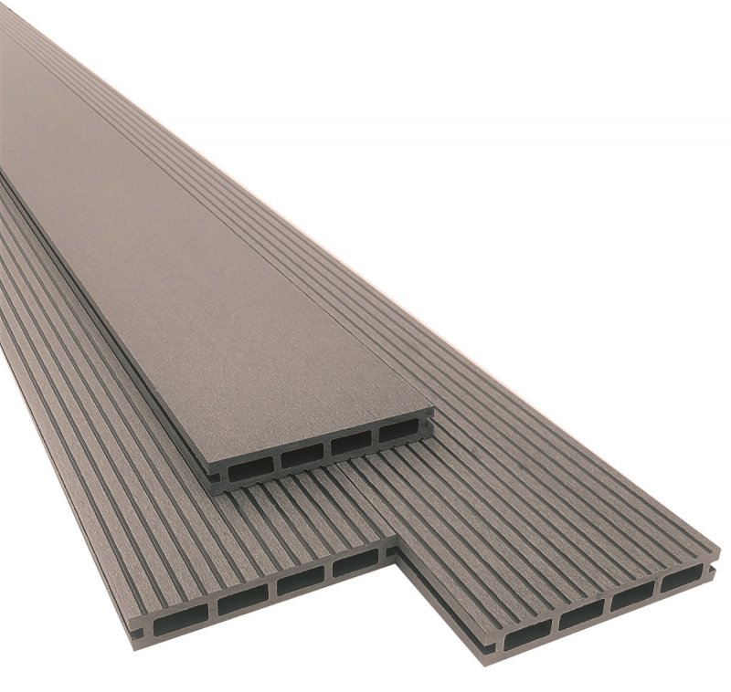 Vloerbedekking-wood plastic compound wpc-wpc plank 22x146x5000-grijs-per st