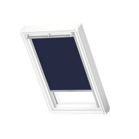 Verduisterende rolgordijn standaard 134x98 witte profielen 1100 donkerblauw