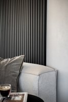 Wandpaneel matte black met 7 latjes matte black 20 x 300 x 2770